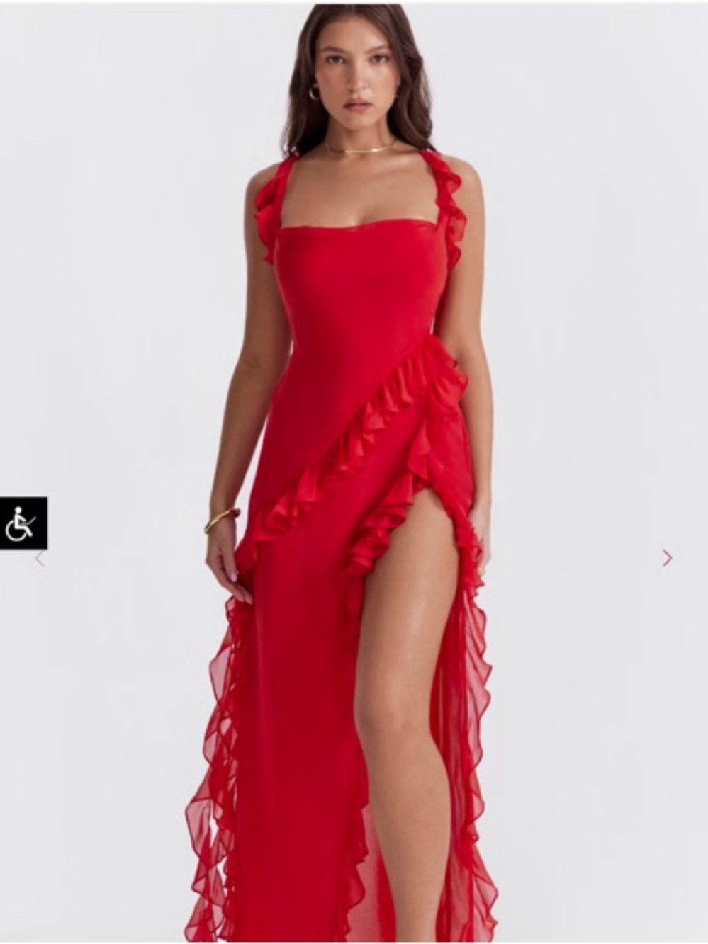 HOUSE OF CB
Ariela ruffle-trim woven maxi dress